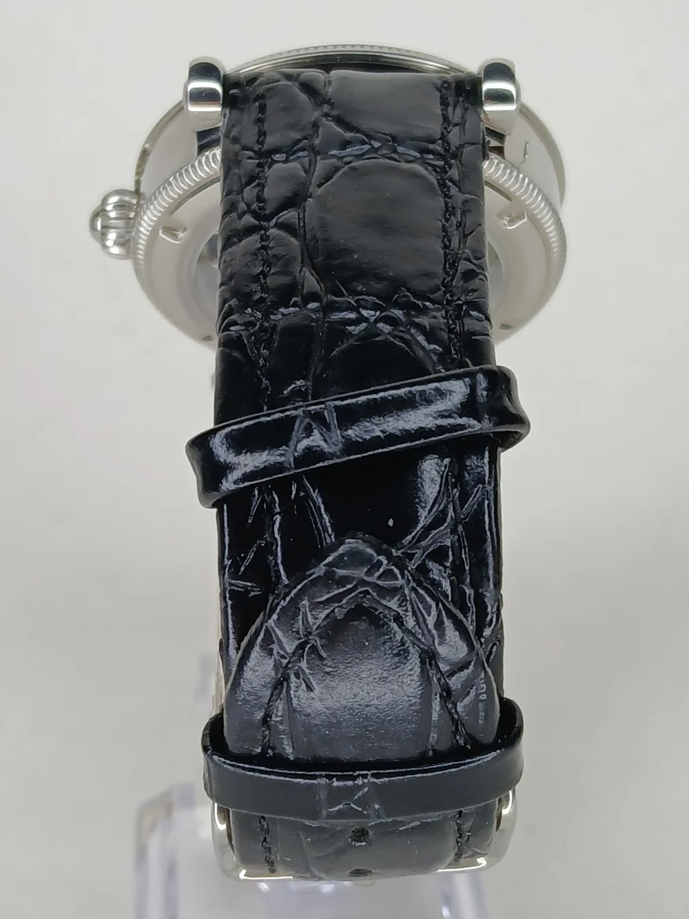 ​Stauer Men's Mechanical Skeleton Watch Blue Hands Leather Strap 3ATM Box 19891